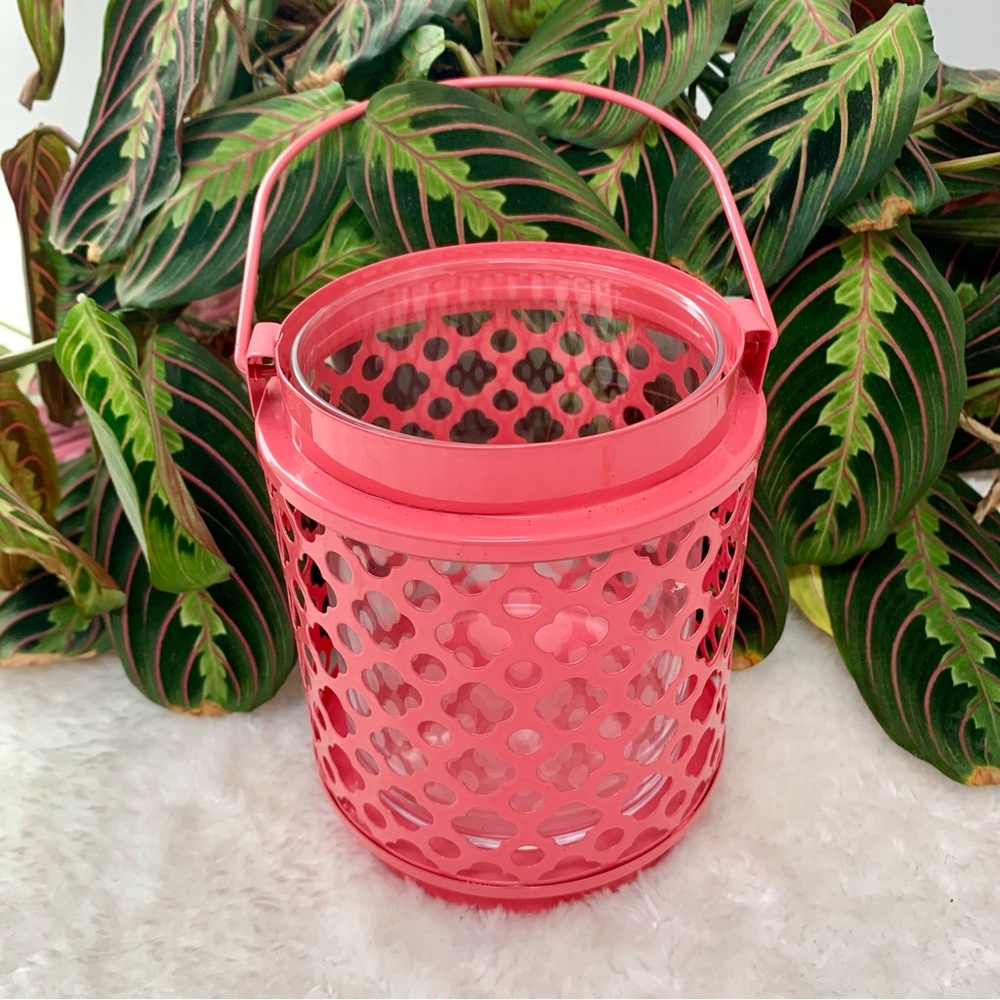 🌟 Pink Decorative Hurricane Glass Candle Votive Lantern Flower Vase